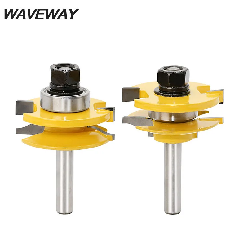 WAVEWAY 8 мм хвостовик 2 бит рельсы и Stile маршрутизатор Набор бит-" хвостовик дверной нож деревообрабатывающий режущий шип резак для деревообрабатывающего инструмента
