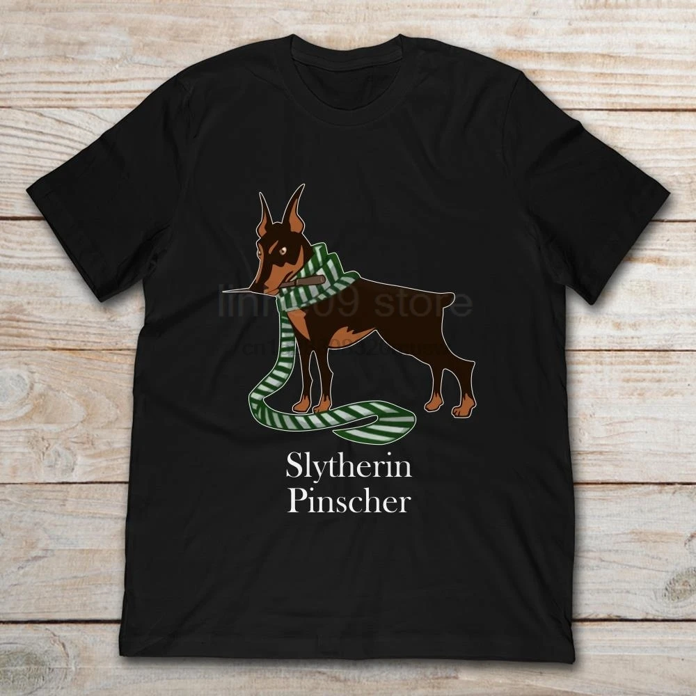 

Gildan Brand Slytherin Pinscher Dog Harry T-Shirt Men Short Sleeve T-Shirt