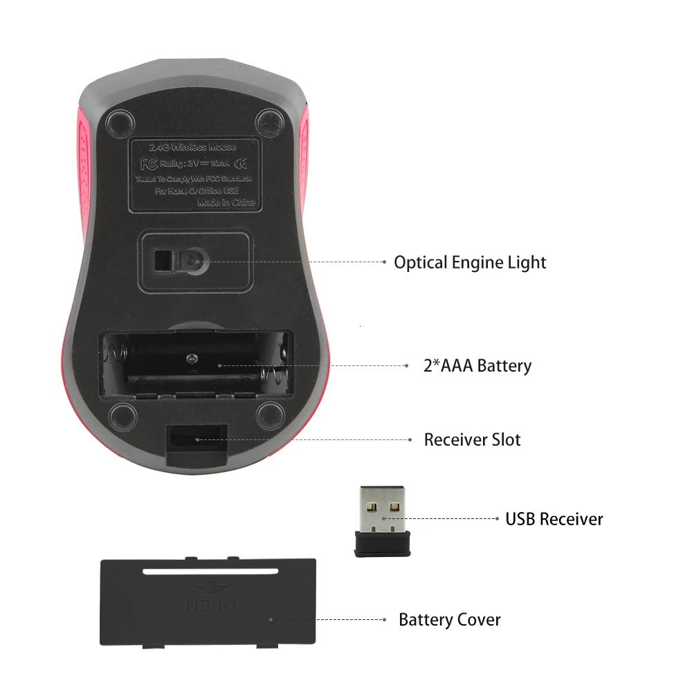 CHYI 2 4G беспроводная мышь USB оптическая офисная компьютерная 800/1000/1200 DPI 4 кнопки