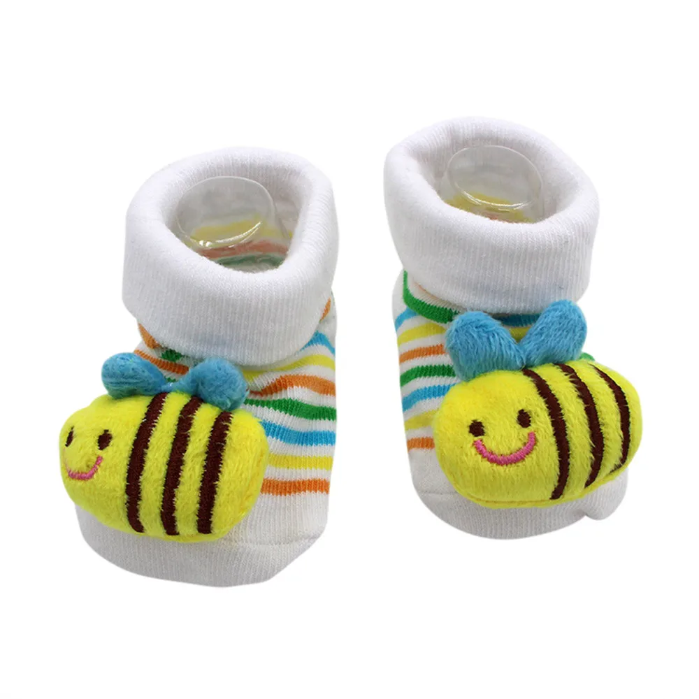 Милые носки для новорожденных с героями мультфильмов; Calcetines; детские Нескользящие зимние теплые носки для маленьких девочек и мальчиков; тапочки; обувь; Meias