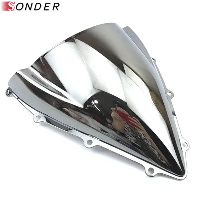 Chrome Экран ветрового стекла для MV Agusta F3 675 800 RC EAS AGO 2012- Double Bubble 19 18 17 16 15 14 13 12 деталей - Цвет: Chrome