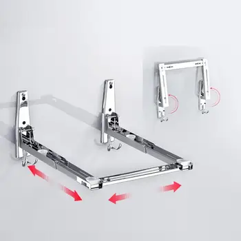 

New Stainless Steel Microwave Oven Shelf Wall-Mounted Kitchen Shelf Retractable Bracket Oven Rack Thicken Version