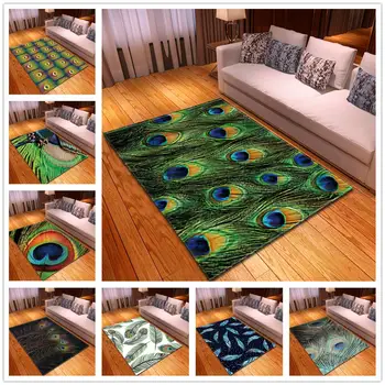 

Nordic Peacock Feather 3D Printed Carpets For Living Room Bedroom Decor Carpet Kids Crawl Mats Cartoon Child Room Play Area Rugs