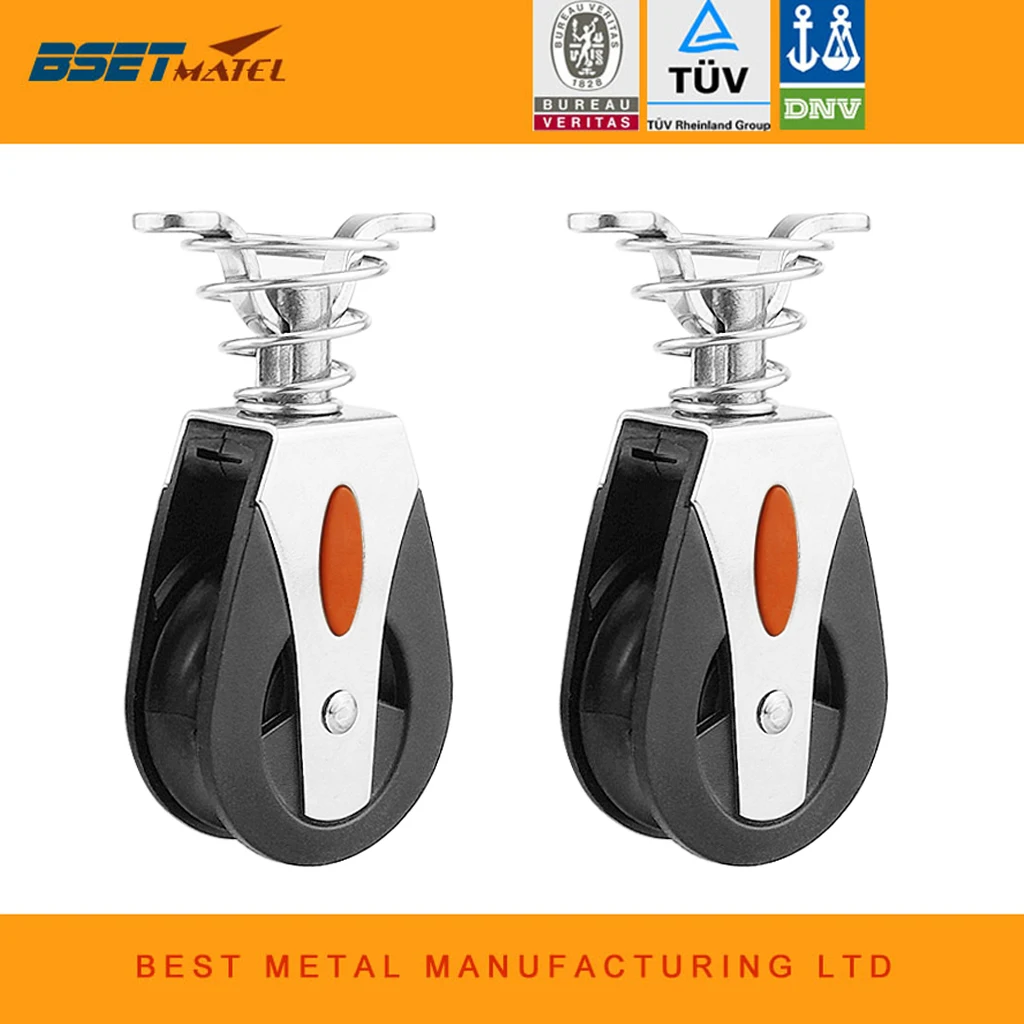 

2X 1500Lbs Load Sheave Block Head Single Pulley Swivel Sailboat Plain Bearing Block Rope Runner Boat Pilates Accessories
