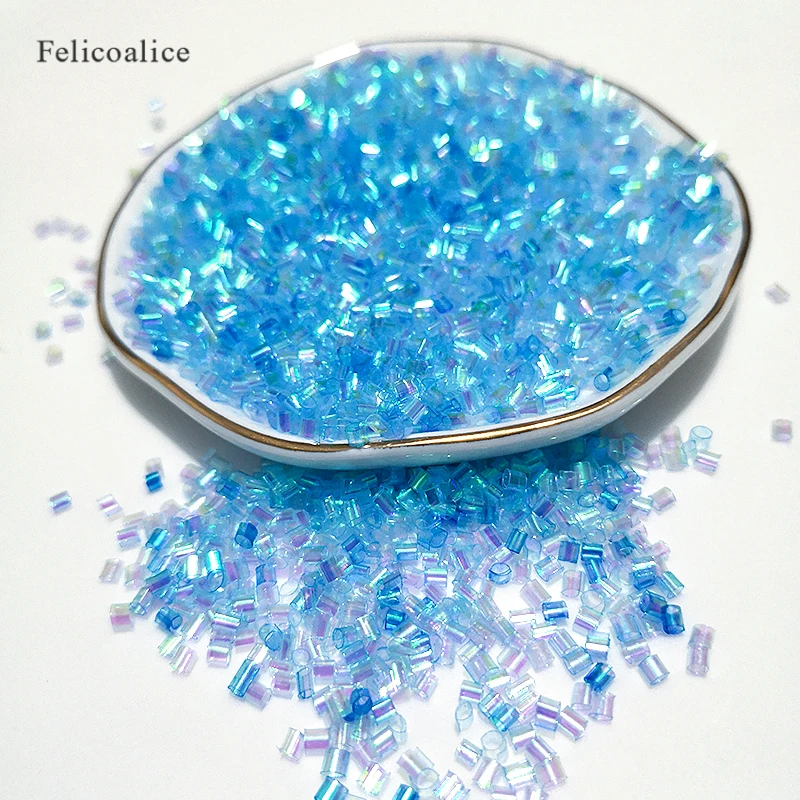 Description Picture 6 of item2*3mm 100g Bingsu Beads Czech Cylindrical Plastic Seed Needle Beads For DIY Material Cross Stitch Embroidery Handmade Sewing