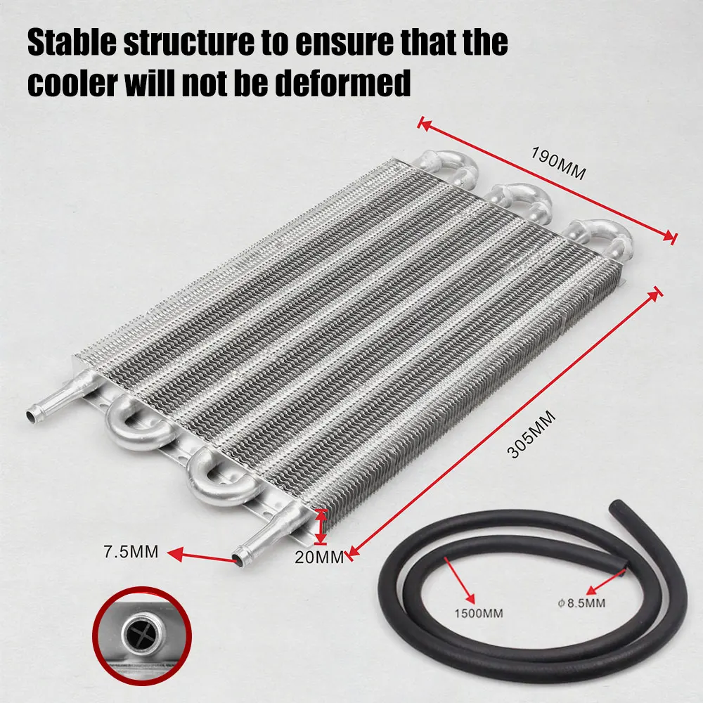 Дино- 6 ряд Алюминий 305X190X20 Универсальный автоматический ручной радиатор конвертер/автомобильный масляный кулер комплект