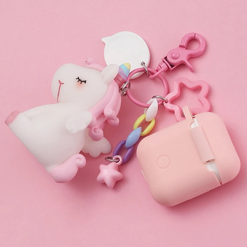 Милый Единорог силиконовый чехол для Airpods Bluetooth беспроводные наушники аксессуары Air pods гарнитура наушники защитный чехол