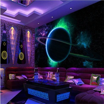 

BEIBEHANG Large custom wallpaper 3D cool luminous sphere Star cosmic background wall papel de parede para sala estar