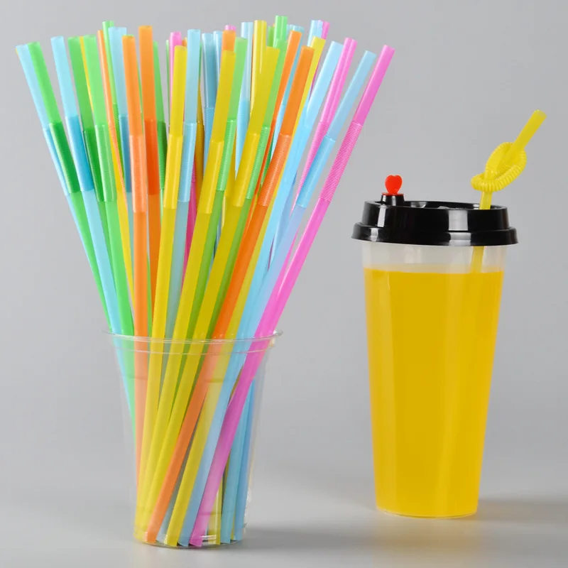

Artistic Straw Disposable Color Elbow Plastic Straw Fruit Juice Beverage Milk Tea Straw Retractable Plastic Straw