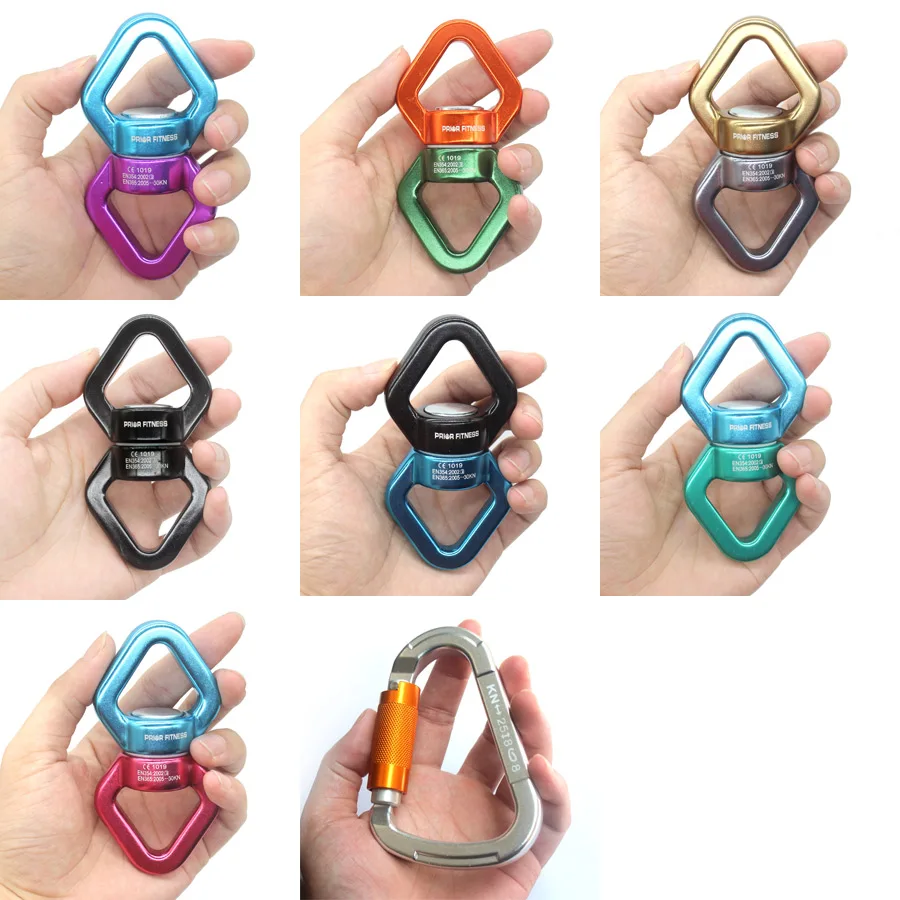 NEW 30KN Yoga Accessories Universal Ring Gimbal Ring Rotary Connector Rotational Hammock Swing Spinner Rope Swivel Connector