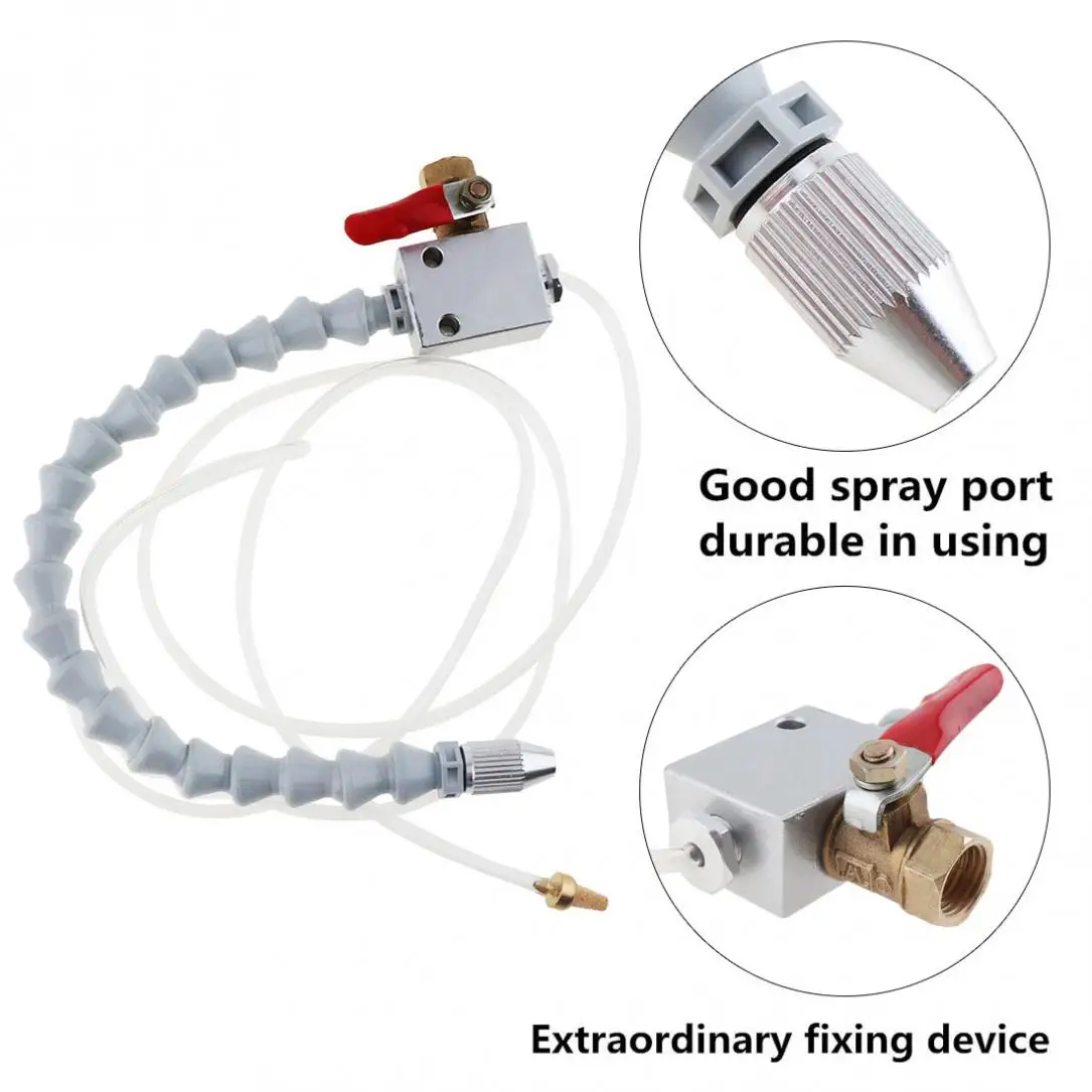 Белый трубчатый шаровой клапан охлаждающий распылитель с регулировкой шарового клапана и соединением 8 мм воздушной трубы для резки металла охлаждения токарный станок с ЧПУ