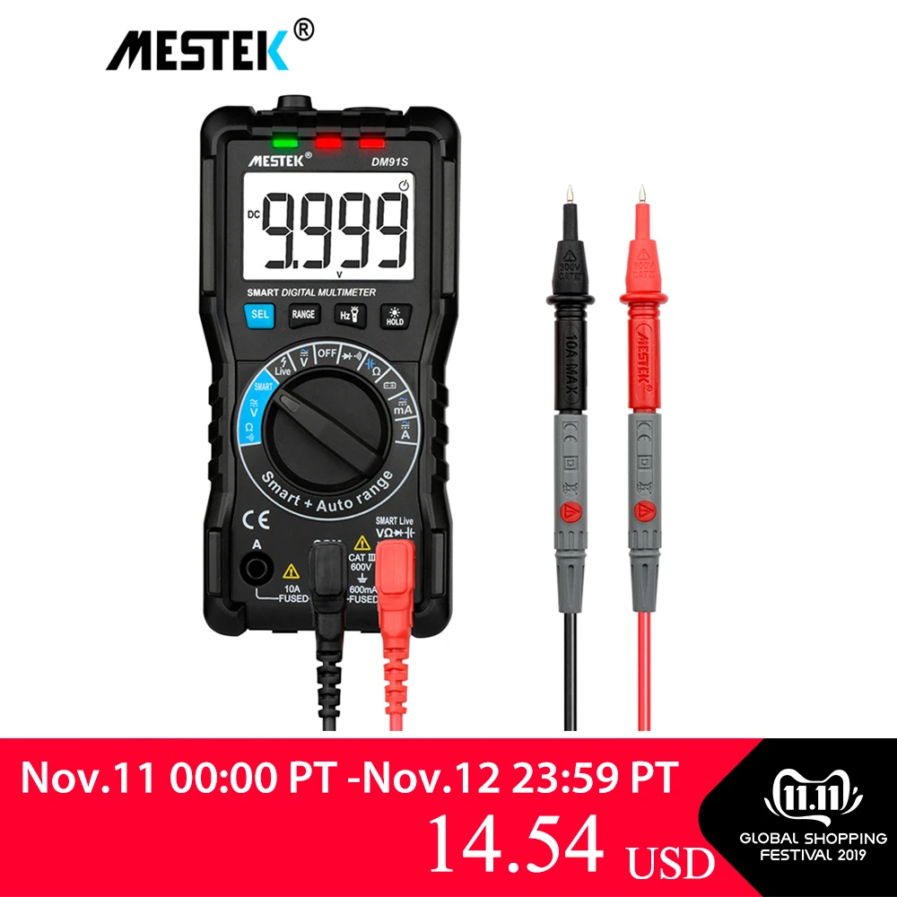 Preise MESTEK Intelligente multimeter DM91A DM91S multimeter 9999 zählt smart auto range tester multimetre multi meter multitester