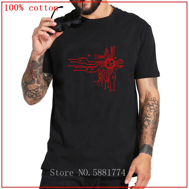 Футболка мужская компьютерная хлопок с принтом ЦП сердечко гик нерд хакер геймер