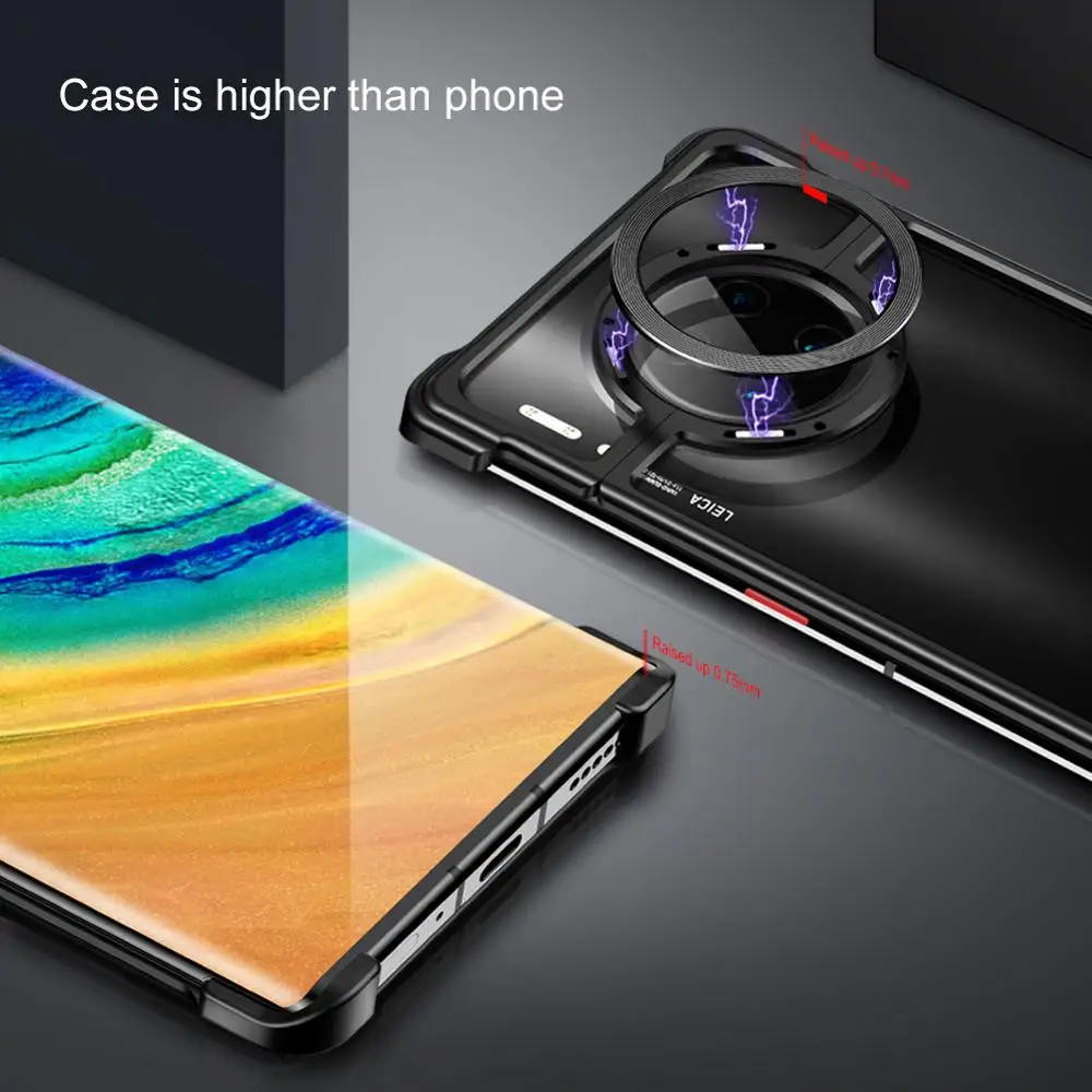 OATSBASF New Metal Frame Phone Case For Huawei mate 30 30 pro Magnetic Attraction Bare Machine Feel