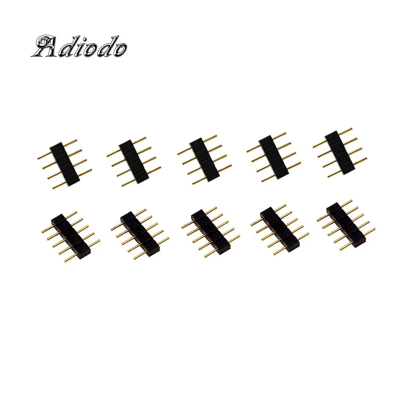 

50pcs/lot, 4pin / 5pin RGB / RGBW connector, 4 pin / 5 pin core Round Needle, Light Strip Male And Female Head Connector Needle