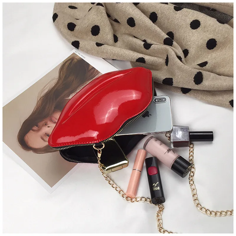 iphone 7 plus case Lips Shape PVC Handbags Solid Zipper Shoulder Phone Bag for redmi note 9 for iphone 11 pro max /Samsung A51 huawei P40 Y6P Y7P iphone 8 wallet case