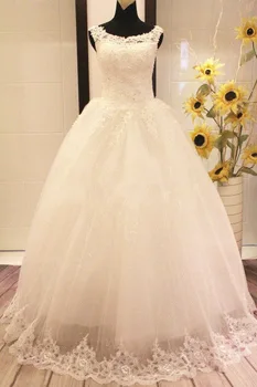 

Classic Lace Sleeveless Ball Wedding Dress Princess Ball Gown Beaded Appliques Wedding Dress Scoop Bridal Gowns Plus Size 2020