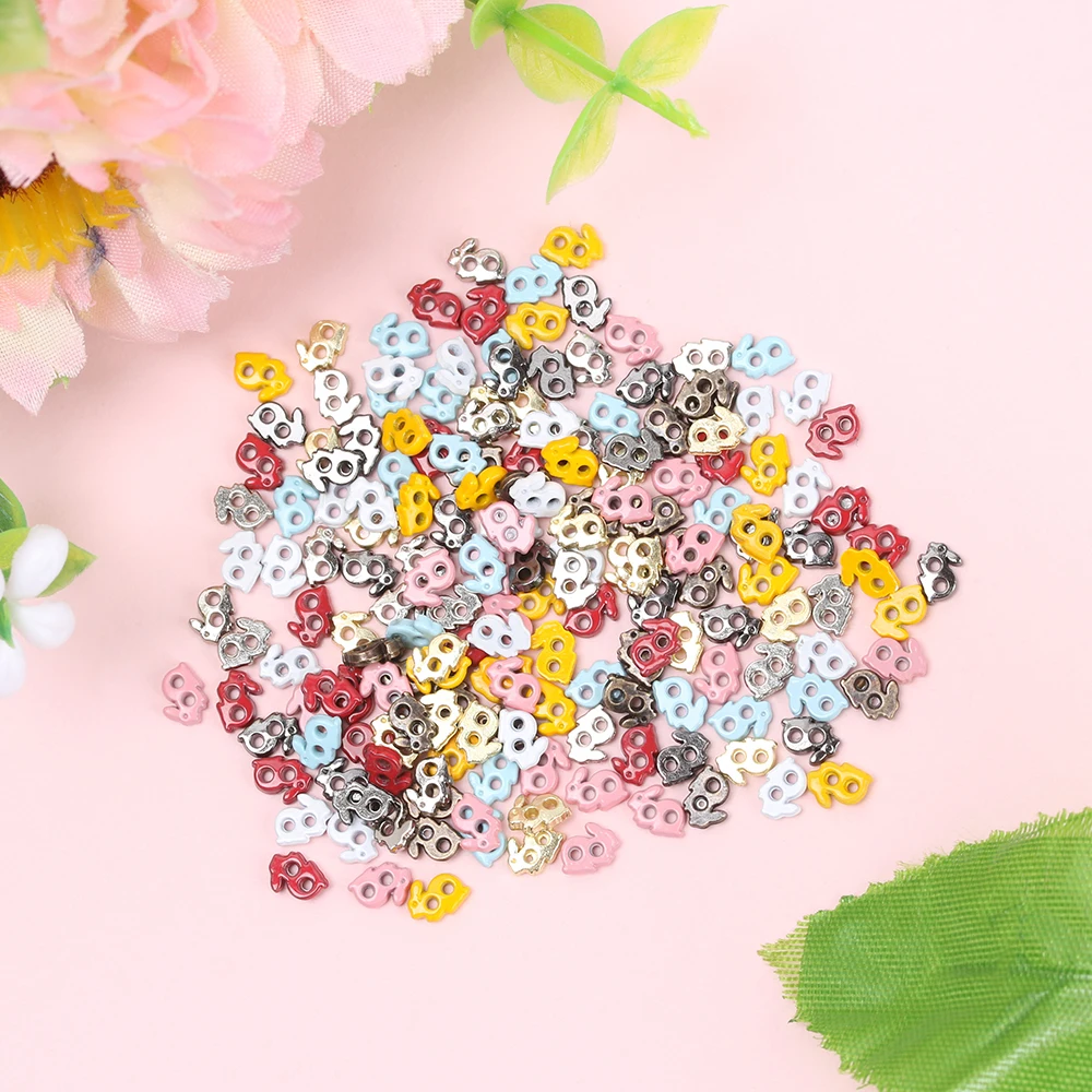 20/40Pcs Mini Cute Rabbit Buttons Buckles DIY Doll Clothes Tiny Metal Buckle Clothing Decoration Button Doll Sewing Accessories