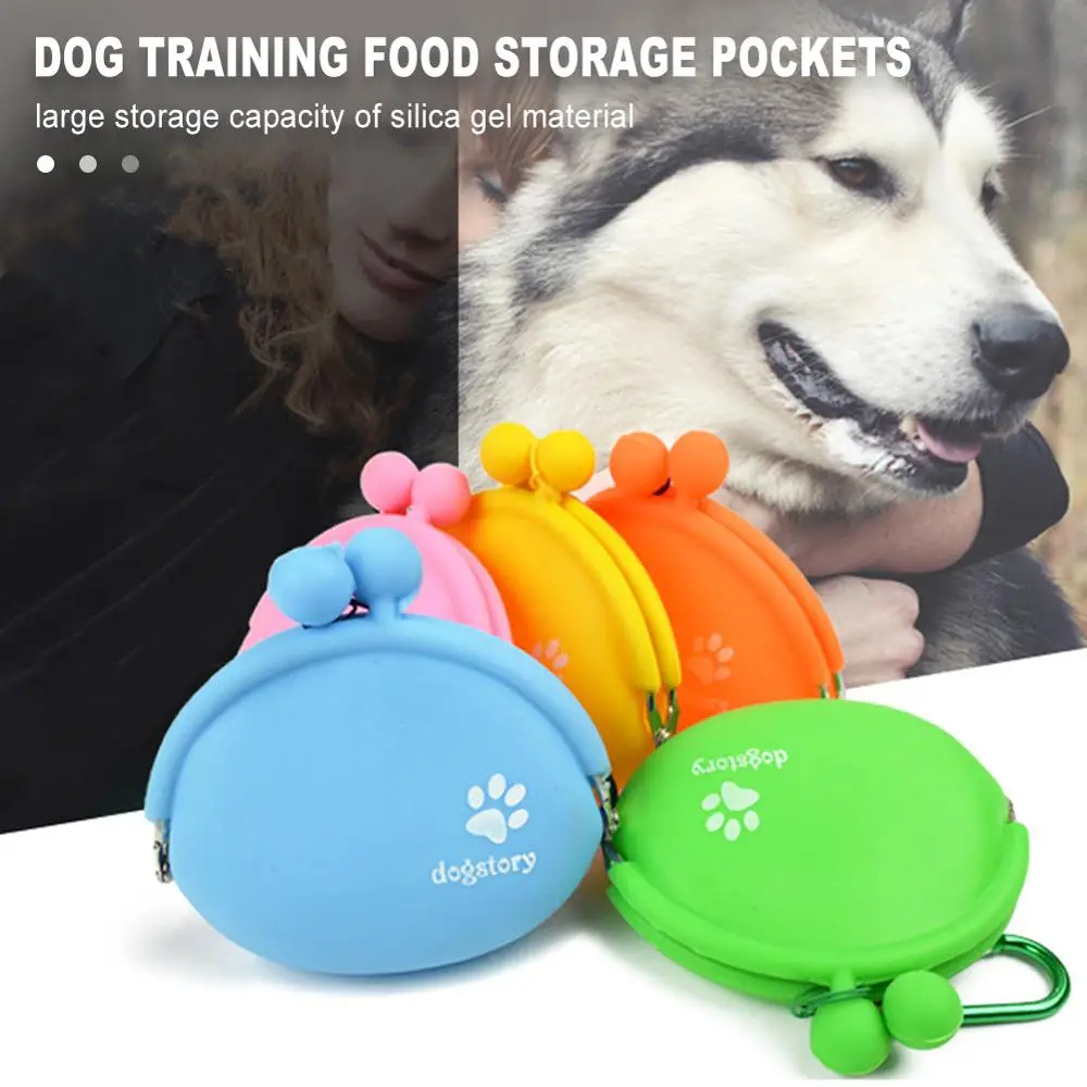 Bolsa de Snacks para comida de perros al aire libre, bolsa de silicona para entrenamiento de perros, almacenamiento de alimentos, bolsillos, retención de cintura, producto de viaje para mascotas