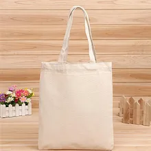 Кремово-белая/натуральная хлопковая однотонная Холщовая Сумка через плечо для покупок
