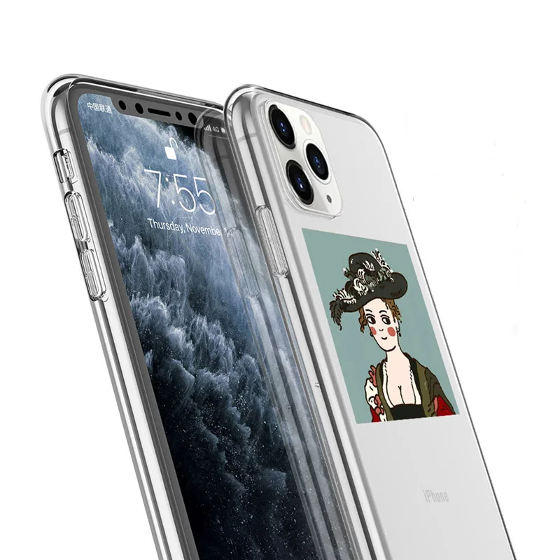 Прозрачный чехол Lovebay с художественным рисунком для iPhone 11 Pro Max X XS XR Xs 6 6s 78 Plus