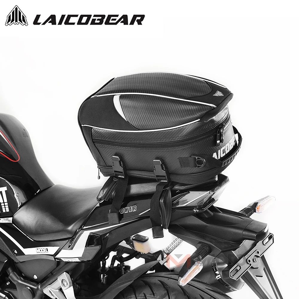 RUNGAO Motorcycle Rear Tail Bags Sport Back Seat Bag Scooter Helmet Waterproof Pack 