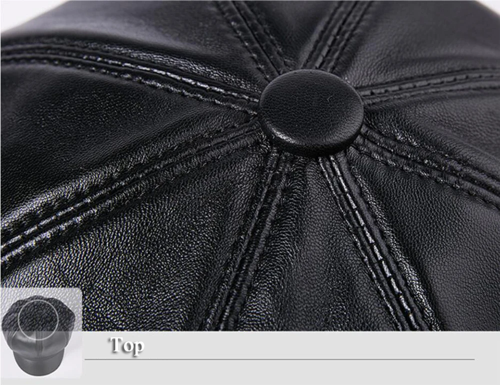 New Arrival Autumn Winter Women's Hat Genuine Leather Newsboy Caps Elegant Sheepskin Tongue Cap Cuero Genuino Sombrero