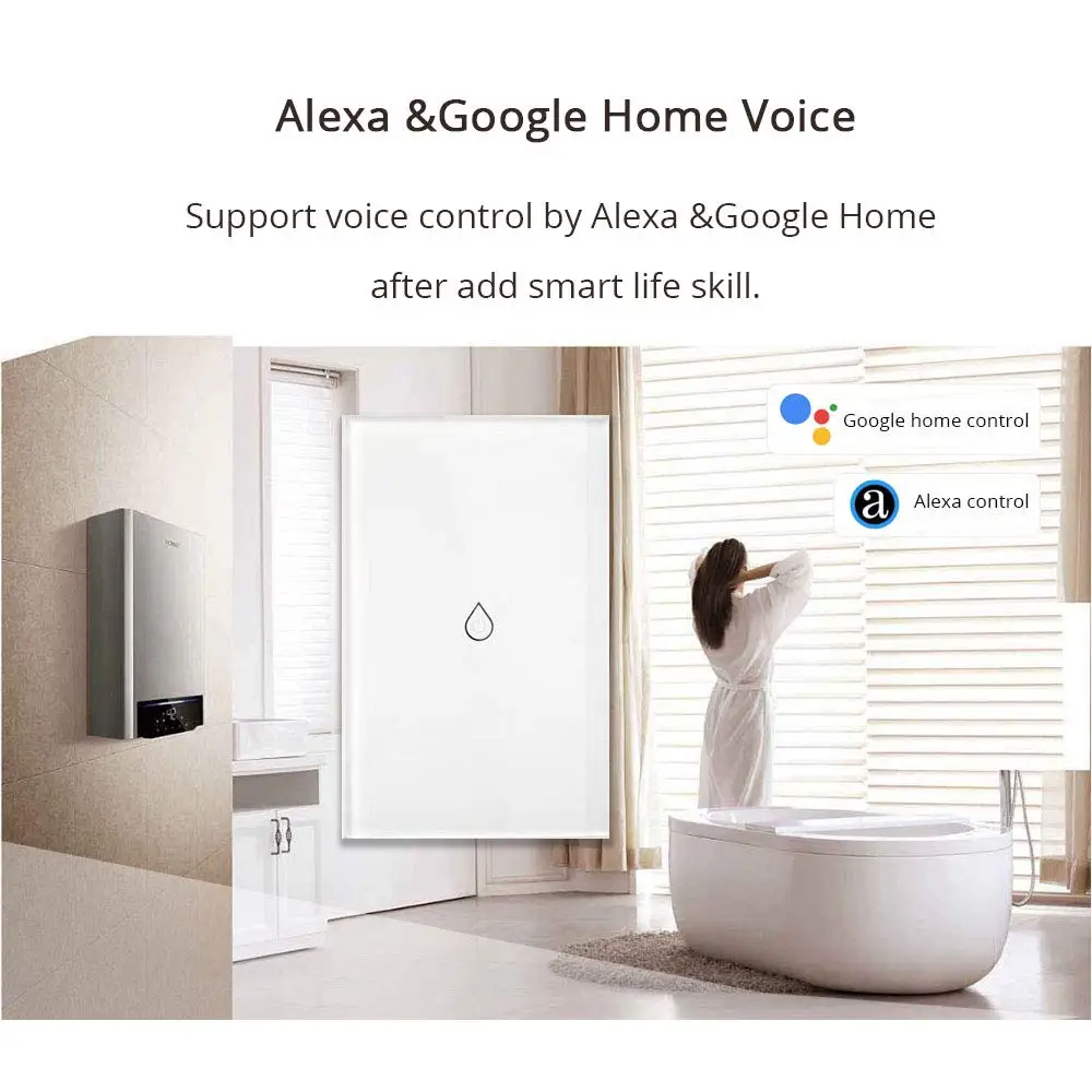 SUPLO умный Wi-Fi водонагреватель переключатель бойлер выключатели Alexa Google Home Voice US стандартная Сенсорная панель таймер уличное управление приложением