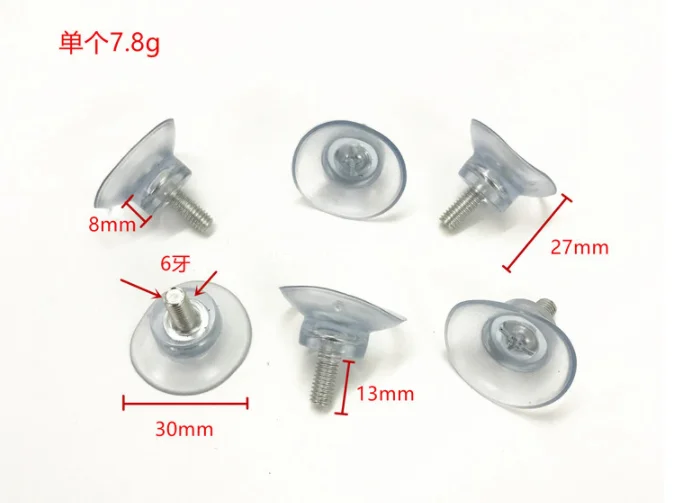 Juego De 8 Ventosas Con Tornillo M6 - PVC Transparente, Para Muebles Y Protectores De Suelo