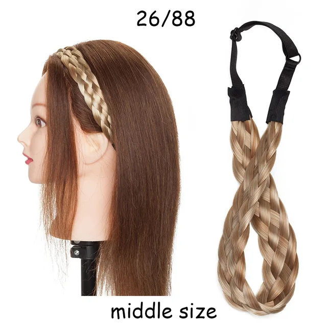 BENEHAIR Synthetic Braided Headbands Fake Hair Plaited Hair Band Braiding Hair Accessories Hair Extension Hairpiece For Women M-26-88