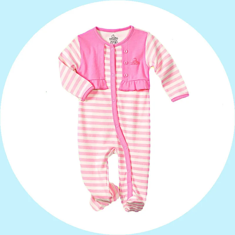 

2018 New Style Newborn Baby Onesie Female Baby Romper Crawling Clothes Children Crawling Clothes Foot-closed