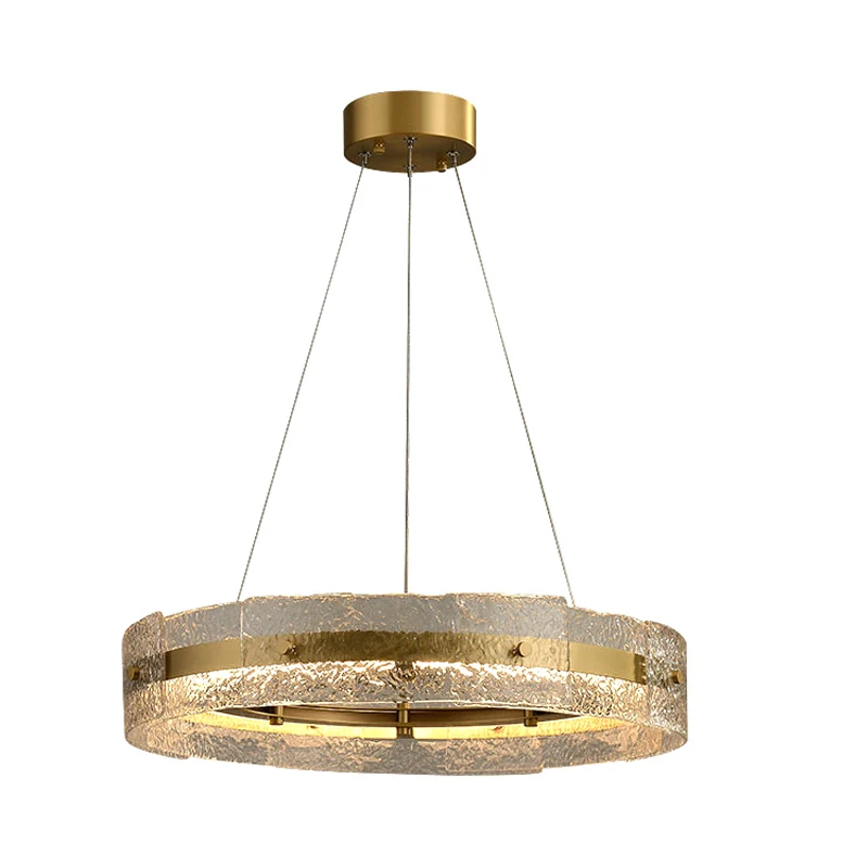 

New Gold Chandelier Modern Glass Living Lighting AC110V 220V LED Dining Room Bedroom Lamp