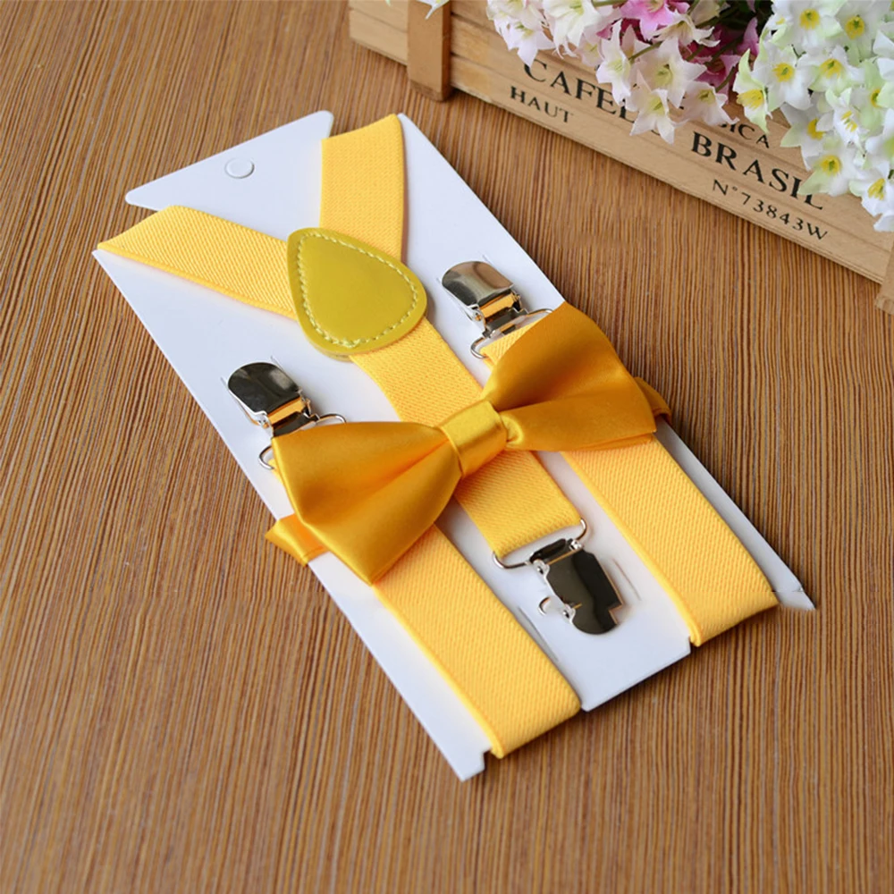 Комплект детских эластичных подтяжек с галстуком бабочкой подходящий костюм для