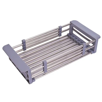 

2019 Rack Drain Basket Stainless Steel Telescopic Sink Dish Drainers For Kitchen Drain Shelf Installation Kitchen Holder