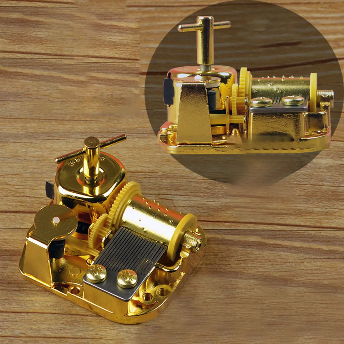 18 тон Музыкальная шкатулка механизм движения DIY музыкальное движение части-сторона-витая/верхняя-витая Золотая/рука коленчатый Золотой/бронза