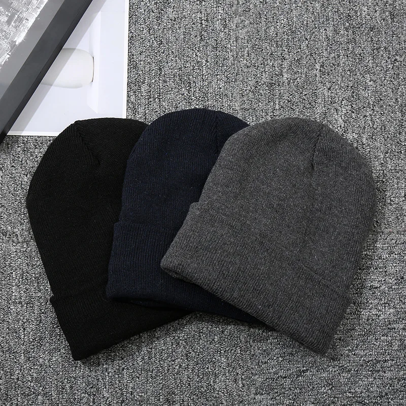 

Unisex Slouchy Knitting Beanie Hip Hop Cap Warm Winter Ski Hat Blends Soft Warm Knitted Cap Men Women Hats New Trendy