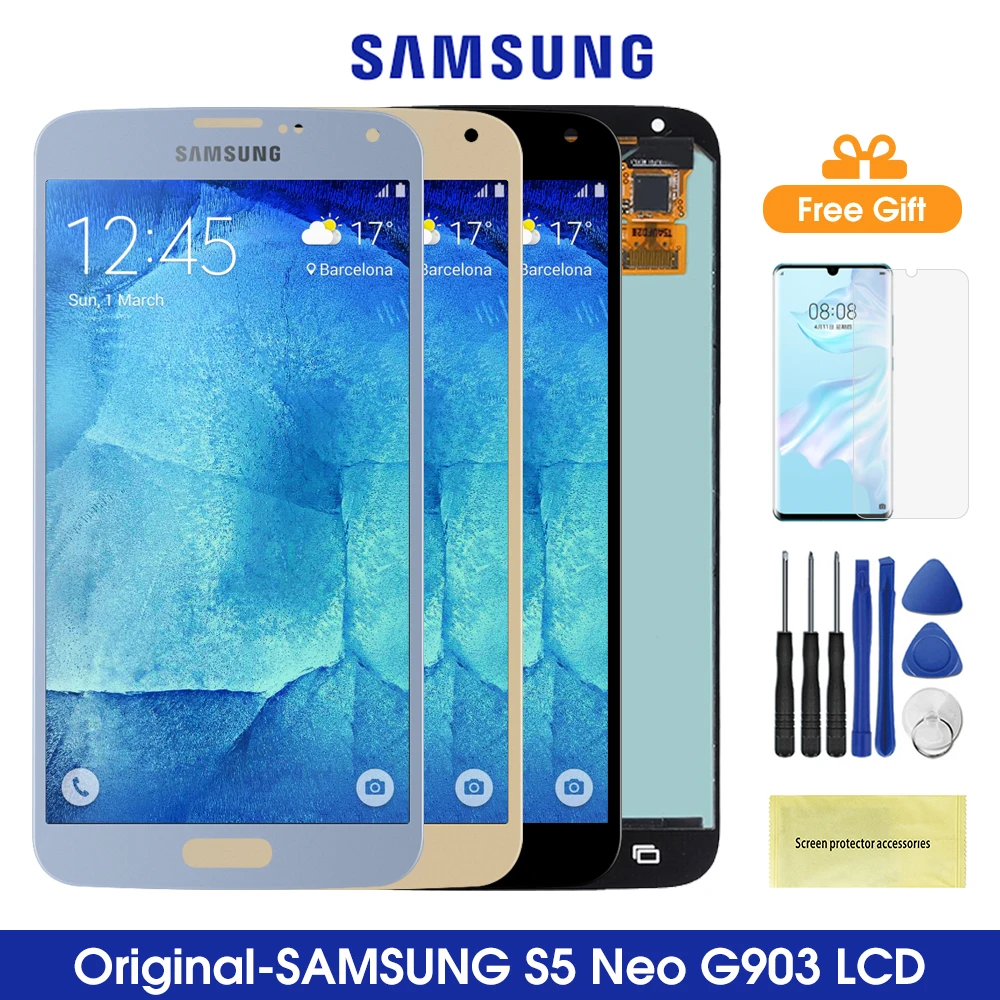 Оригинальный ЖК дисплей G903 для Samsung Galaxy S5 NEO сенсорный экран дигитайзер в сборе G903F