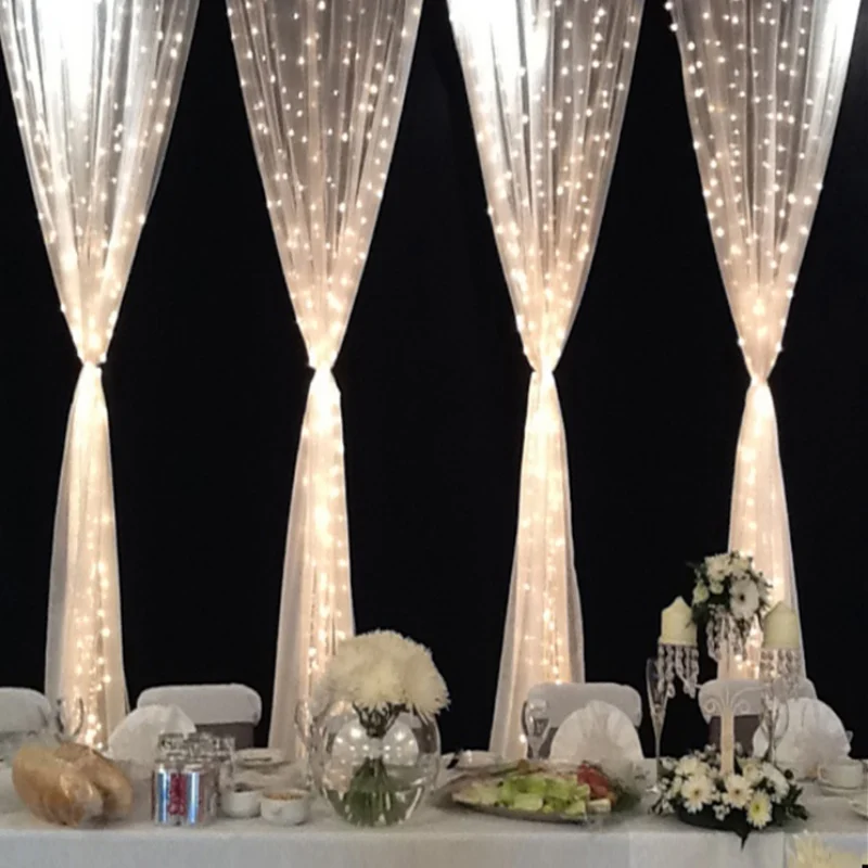 

Exquisite Warm White Wedding Curtains Christmas Day Decorative Lights Create A Romantic Atmosphere Beautiful And Attractive