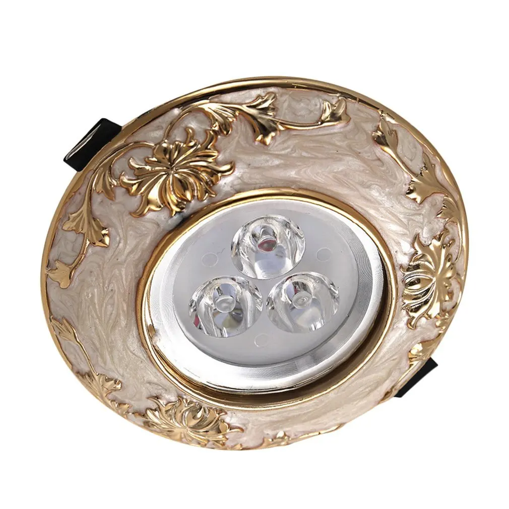 

European Style 3W LED Ceiling Lamp Resin Panel Home Lighting Lamp Office Spotlight Modern Bedroom Livingroom Lamp