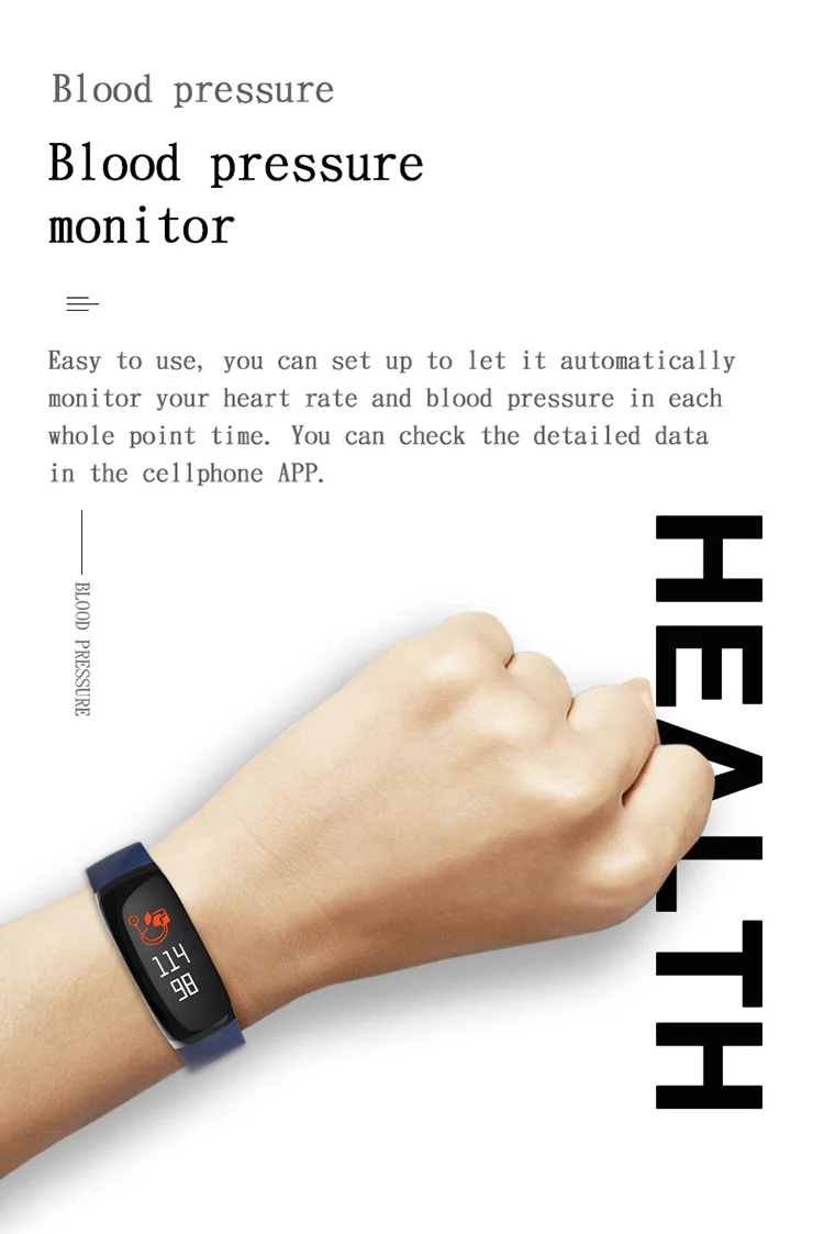 B70 Bluetooth Smart Bracelet Wristband Watch Heart Rate Blood Pressure Monitor Tracker For iOS Android pk T70 T80 T90 SmartWatch