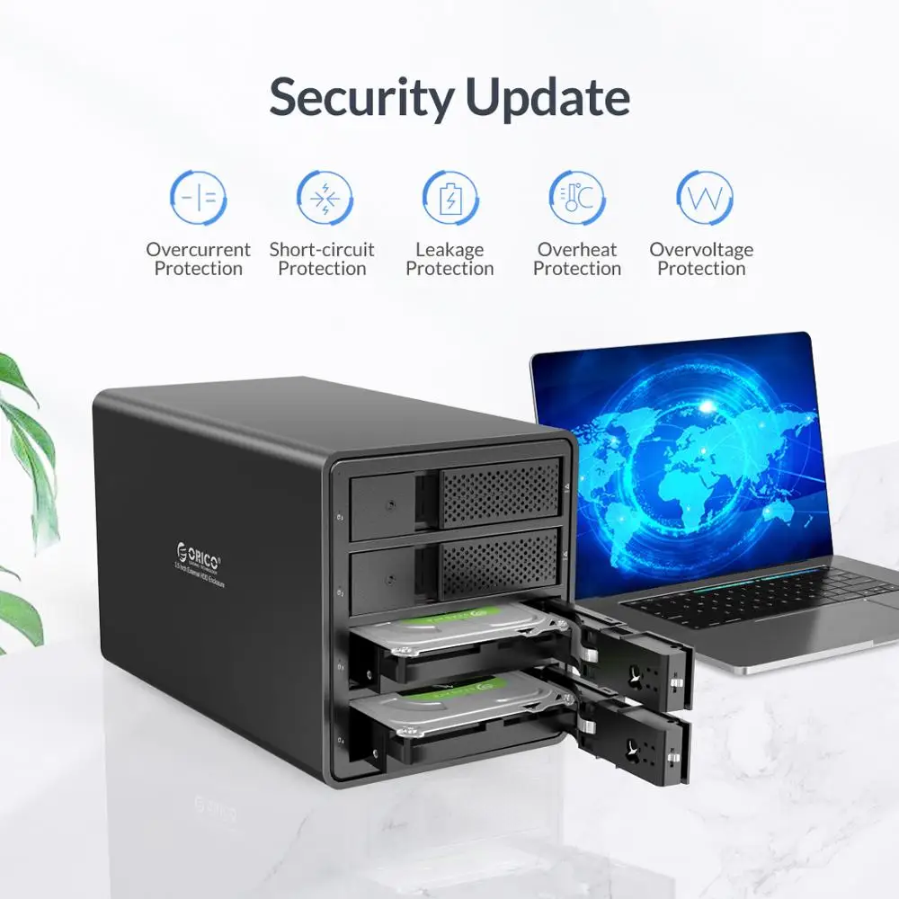 ORICO 95 Series 4 Bay 3.5'' SATA to USB 3.0 HDD Docking Station With 150W/72W Internal Power Adaper Aluminum HDD Case