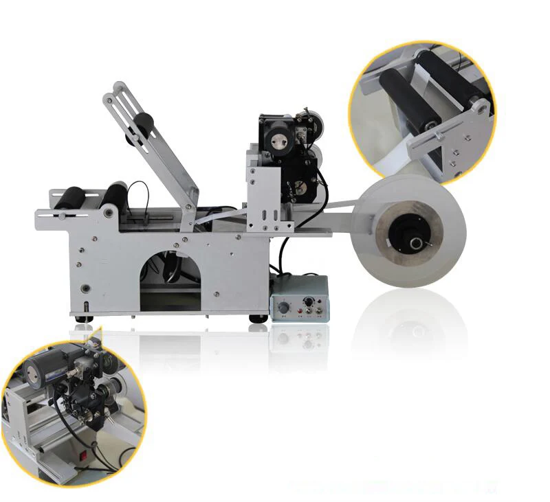 110W label stick machine stickers dispenser round bottle labelling machine semi-utomatic labeller with date marker machine