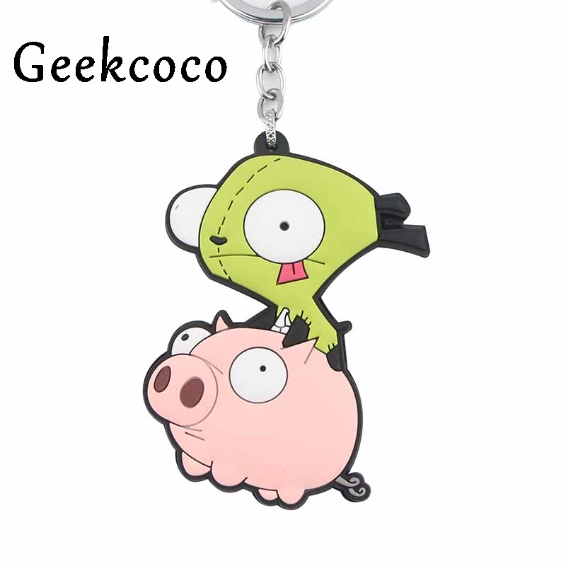 Забавный захватчик ZIM брелок, персонализированный брелок для ключей в машину, брелок для ключей, брелок для Патри, сувениры, подарок для пары, ювелирные изделия, подарки J0588