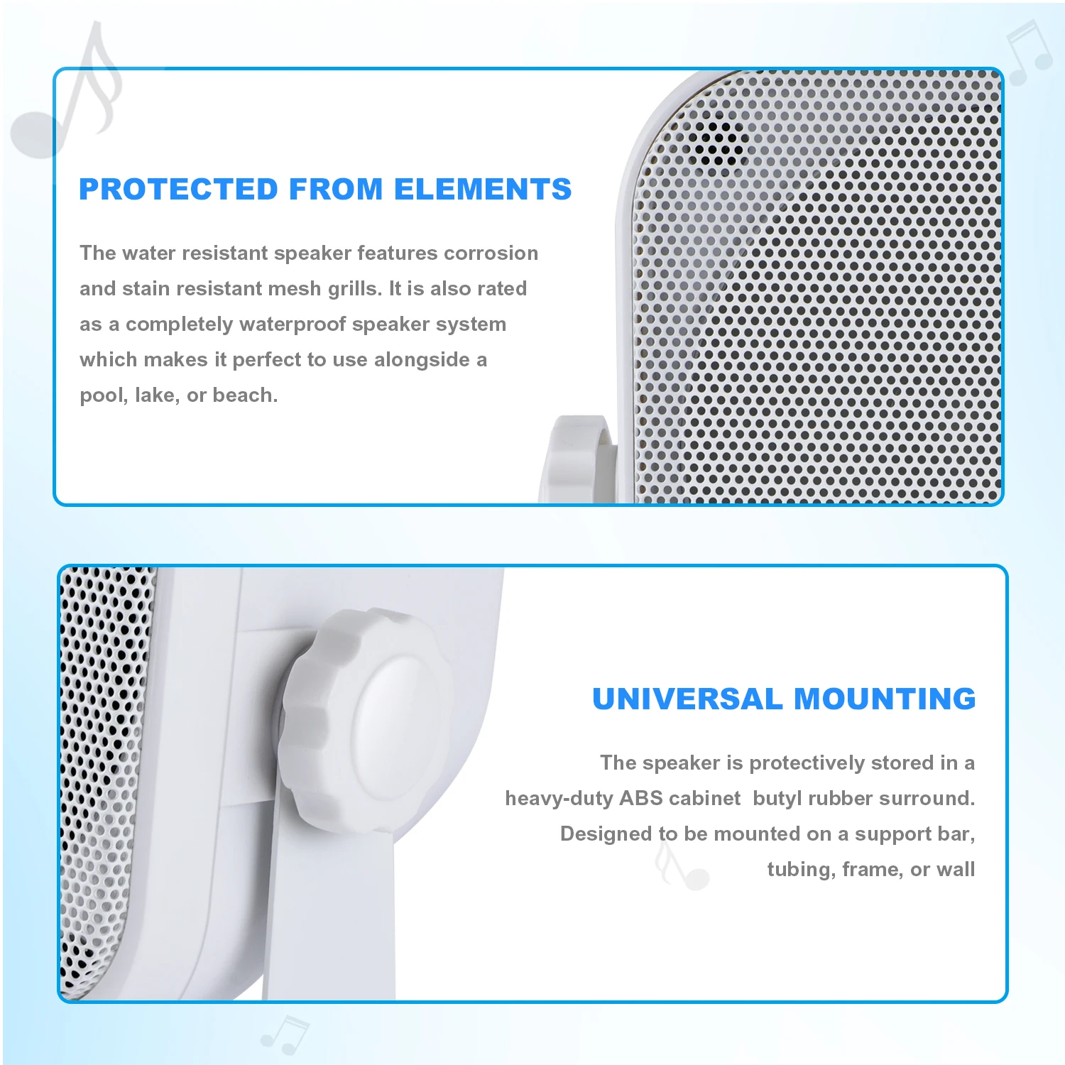100W 4" Waterproof Marine Box Heavy Duty Speaker Outdoor Marine Speaker Surface Mounted For Boat Yacht Golf Cart Tractor Truck