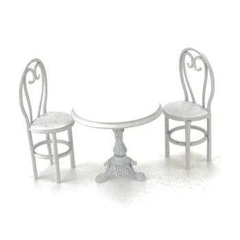 

1/12 Scale Food Play Scene Toy Model Doll House Accessories Mini Casual Dining Chair Set White