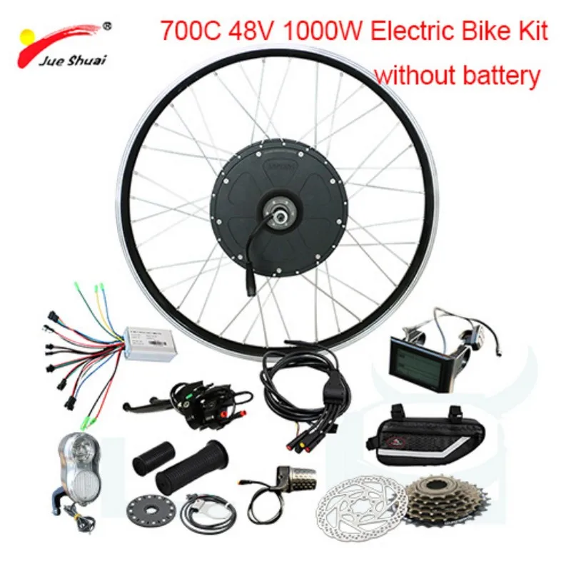 700C no battery 48V1000W электрический велосипед комплект бесщеточный концентратор мотор колеса набор преобразования для электрического велосипеда E велосипед комплект электрический велосипед комплект Bicicleta электика eBike - Цвет: 700C no battery