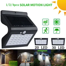 20/30 LED Solar Light 3 Modes Outdoor Waterproof 4pcs Solar Power Wall Lamp PIR Motion Sensor Energy Saving Garden Yard Lamps