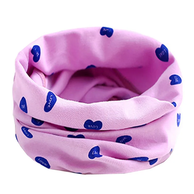 purple love Хлопковый детский шарф, зимний теплый детский шарф, детский шарф для девочек и мальчиков с круглым вырезом, теплый детский шарф с воротником - Цвет: purple love