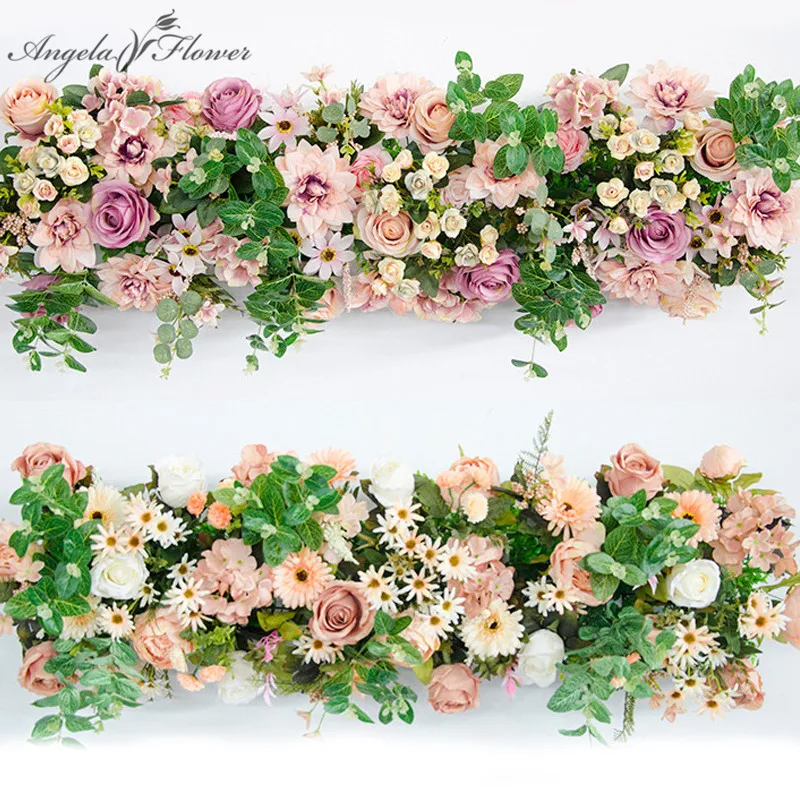 Customized Artificial Flower Row Arch Diy Wedding Arrangement Road Lead Floral Arch Silk Flower