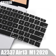 Capa de silicone para teclado e laptop, capa protetora para macbook air13 m1 com chip, 2020, para macbook a2337